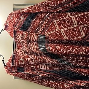 Patterned poncho shawl